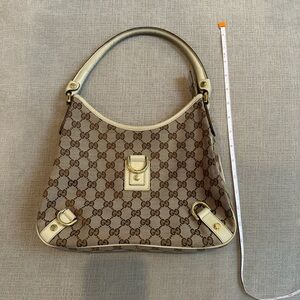 Gucci Beige and Brown GG Canvas Shoulder Bag